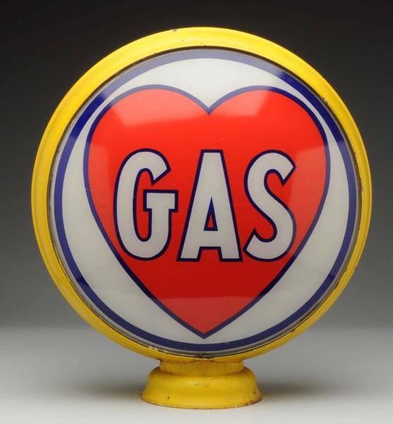 "GAS" IN A HEART 15" GLOBE LENSES.                