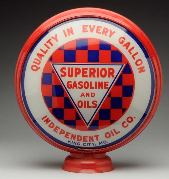 SUPERIOR GASOLINE & OILS KC CITY 15" GLOBE LENSES.