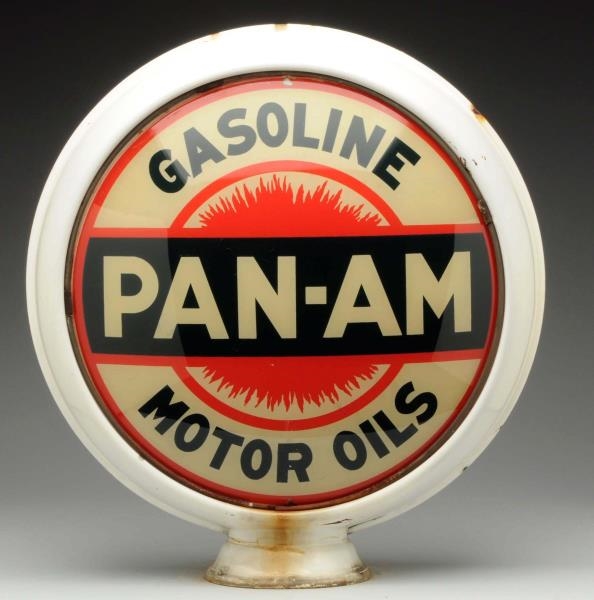 PAN-AM GASOLINE MOTOR OIL 15" GLOBE LENSES.       