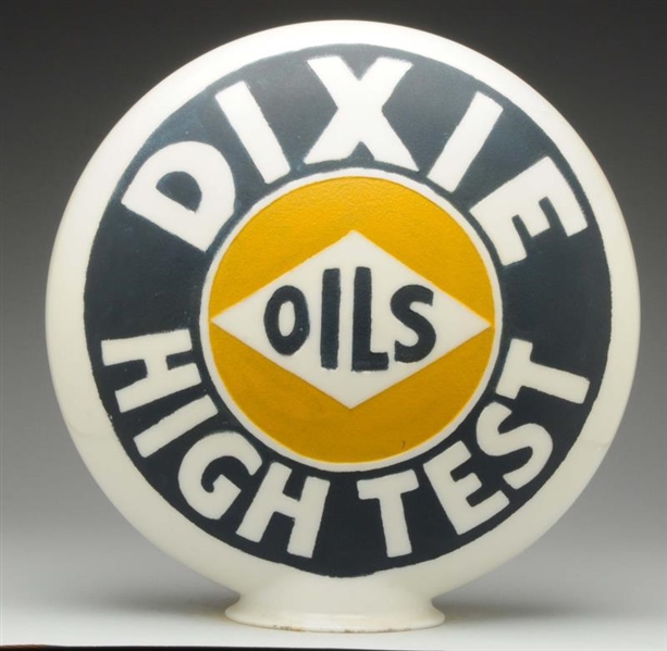 DIXIE OILS HIGH TEST OPE MILKGLASS GLOBE.         