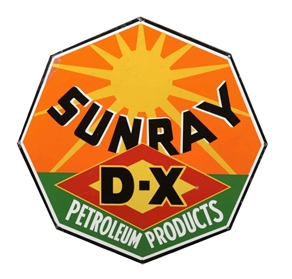 SUNRAY D-X PETROLEUM PRODUCTS DIECUT SIGN.        