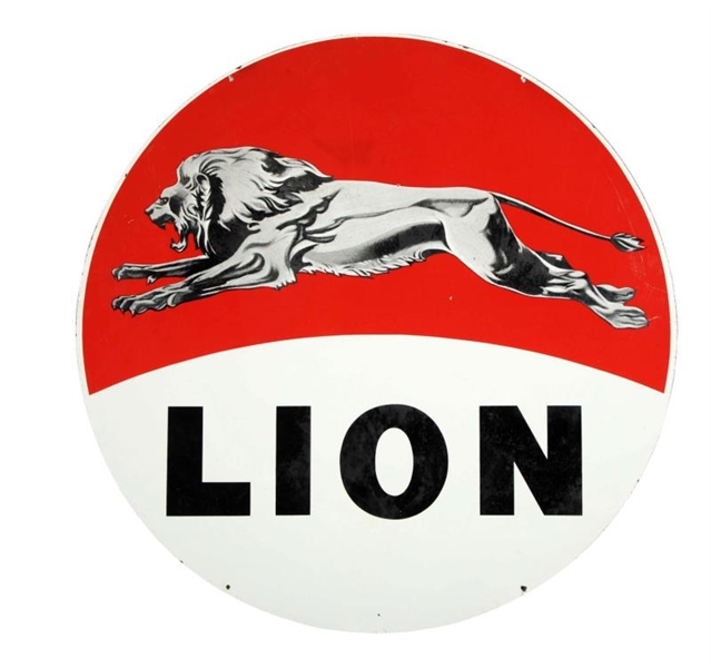 LION (LEAPING LOGO) PORCELAIN SIGN.               