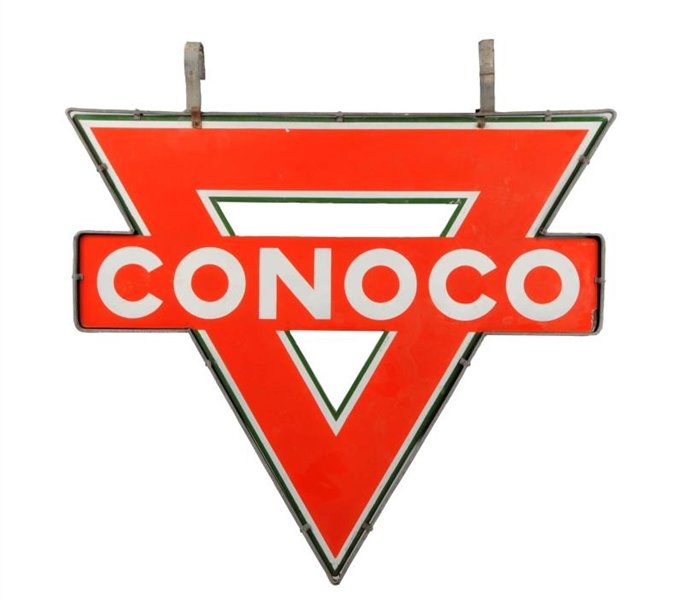 CONOCO (MEDIUM) TRIANGLE DIECUT PORCELAIN SIGN.   