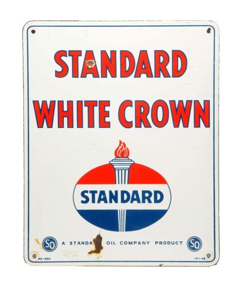 STANDARD WHITE CROWN & GETTY PORCELAIN SIGNS.     