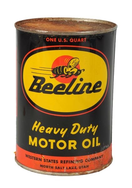 BEELINE HEAVY DUTY MOTOR OIL ROUND QUART CAN.     