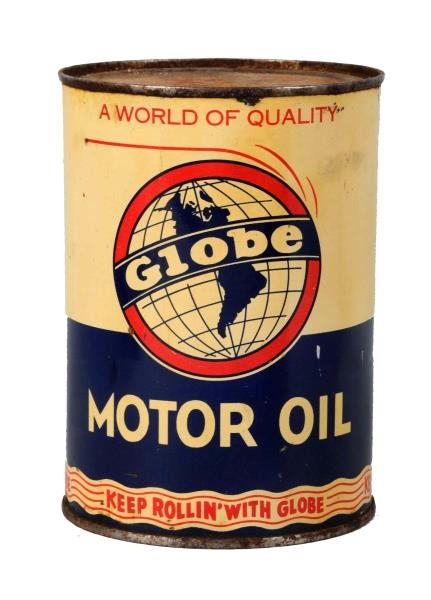 GLOBE MOTOR OIL QUART CAN.                        