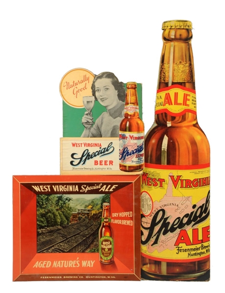 LOT OF 3: WEST VIRGINIA SPECIAL ALE SIGNS.        