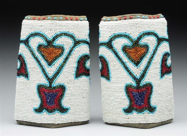 LOT OF 2: NATIVE AMERICAN BEADED CUFFS.           