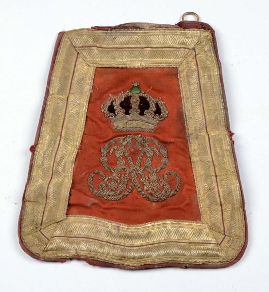 BRITISH EMBROIDERED TOP FLAP OF A SABRETACHE.     