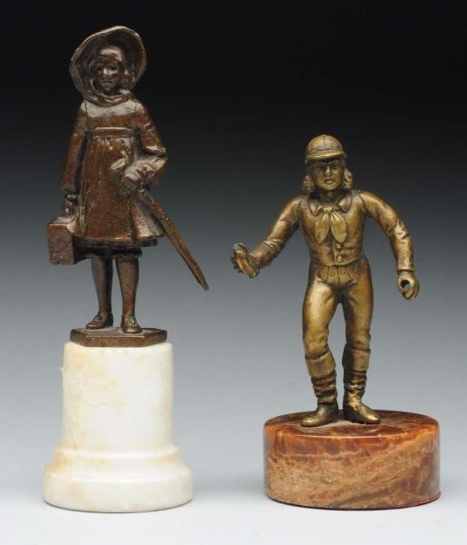 LOT OF 2: FRENCH MINIATURE BRONZE FIGURES.        