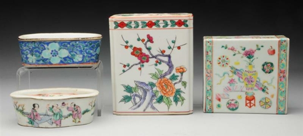 LOT OF 4: CHINESE INCENSE BOXES.                  