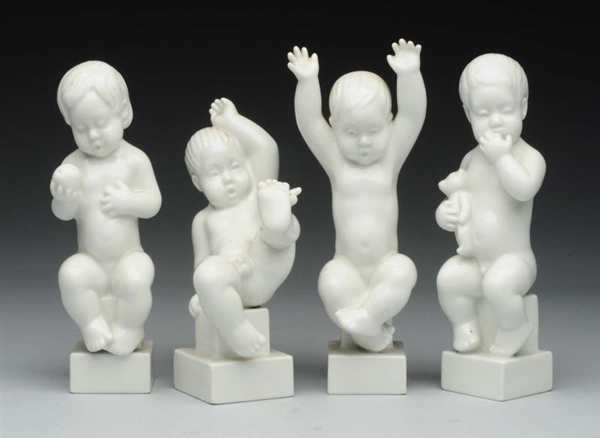LOT OF 4: CHINA CHILDREN PLAYING FIGURINES.       