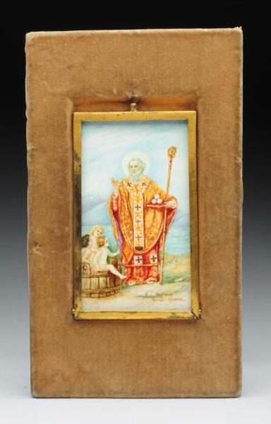 MINIATURE PAINTING IVORY ICON.                    