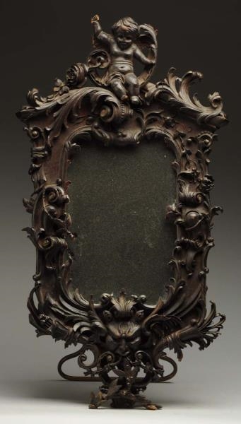VICTORIAN CARVED WOOD MIRROR.                     