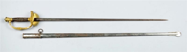FRENCH OFFICER’S SMALL SWORD WITH SCABBARD.       