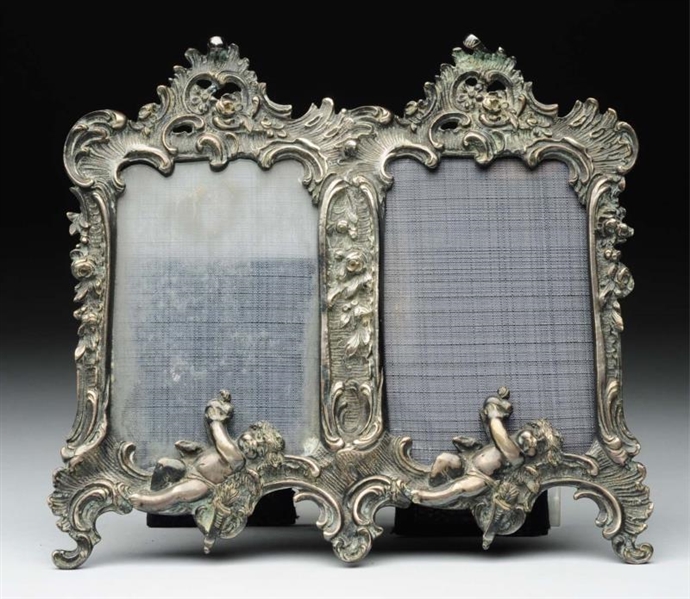 VICTORIAN SILVER DUAL PICTURE FRAME.              