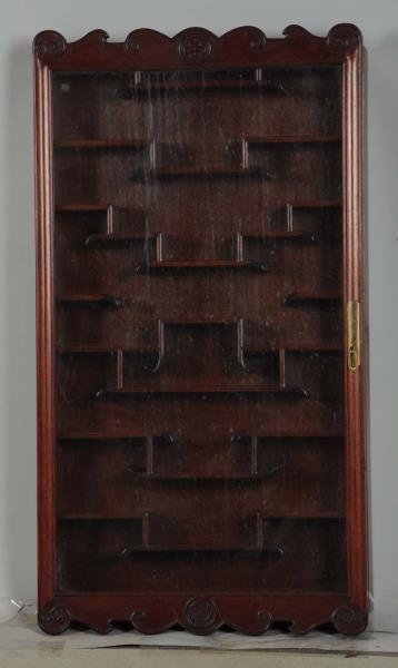 CHINESE WOODEN WALL DISPLAY CASE.                 