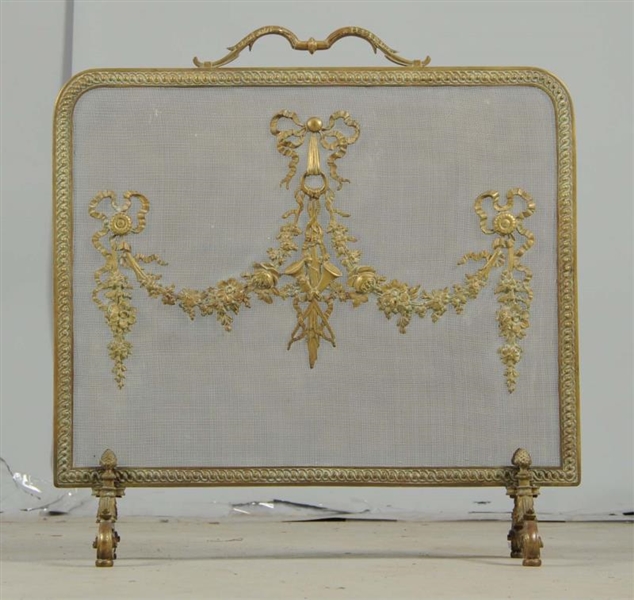 FRENCH BRONZE FIRE SCREEN.                        