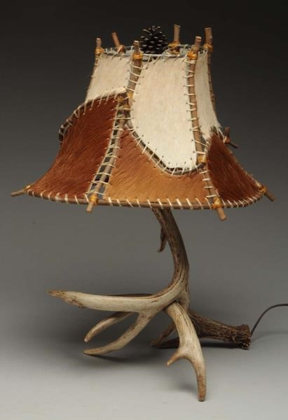 HORN LAMP WITH SHADE.                             