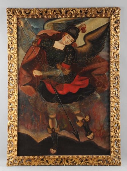 OIL ON CANVAS OF ST GEORGE.                       