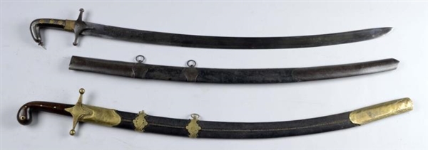 LOT OF 2: MAMELUKE SABRES WITH SCABBARDS.         