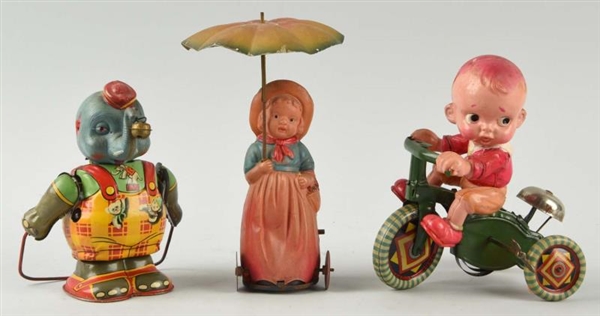 LOT OF 3: JAPANESE CELLULOID WIND UP TOYS.        