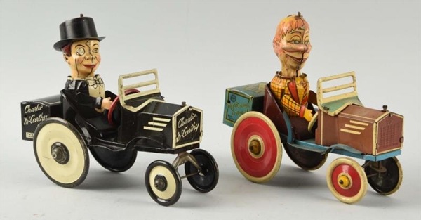 LOT OF 2: MARX TIN COMIC CHARACTER WHOOPEE CARS.  