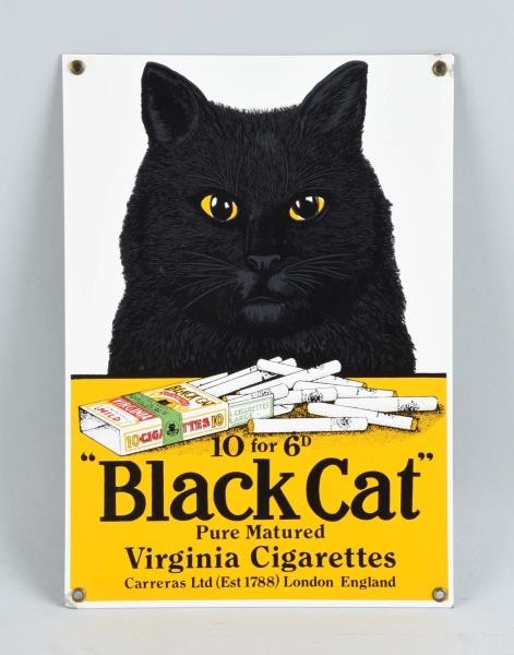 REPRODUCTION BLACK CAT CIGARETTES PORCELAIN SIGN. 