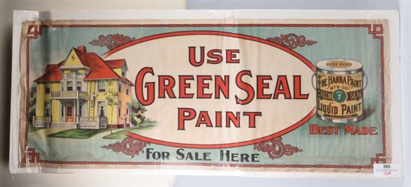GREEN SEAL PAINT ADVERTISING BANNER.              