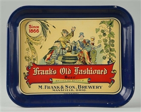 FRANKS OLD FASHIONED BEER ADVERTISING TRAY.      