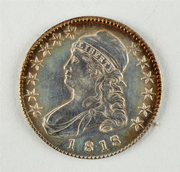1818/7 CAPPED BUST HALF DOLLAR.                   