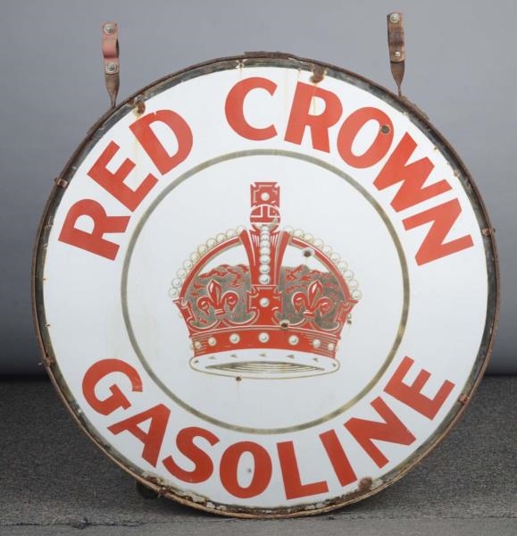 LOT OF 2: RED CROWN GASOLINE SIGNS                