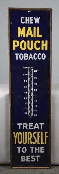 MAIL POUCH TOBACCO PORCELAIN THERMOMETER SIGN     