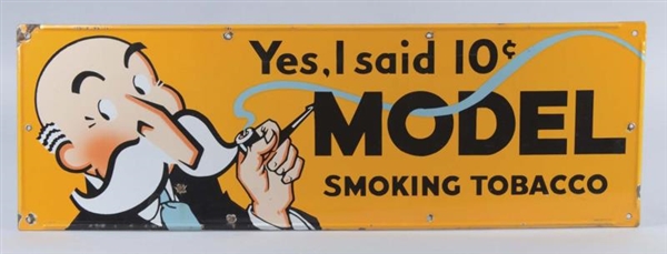 MODEL SMOKING TOBACCO PORCELAIN SIGN              