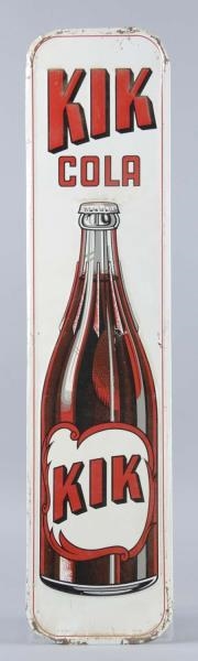 KIK COLA WITH BOTTLE GRAPHICS EMBOSSED TIN SIGN   