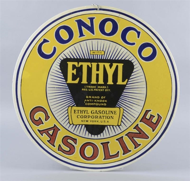 CONOCO GASOLINE WITH ETHYL LOGO SIGN              