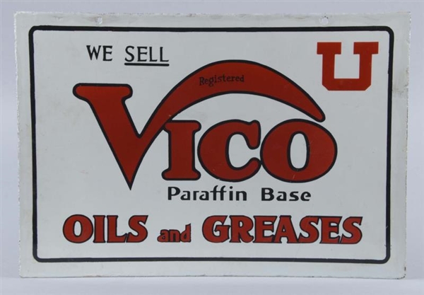 VICO OILS AND GREASES PORCELAIN SIGN              