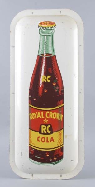 ROYAL CROWN COLA WITH BOTTLE PUFFED OUT TIN SIGN  