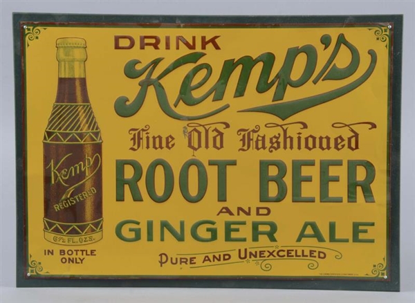 DRINK KEMPS ROOT BEER EMBOSSED TIN SIGN          