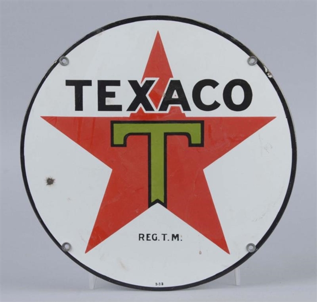 TEXACO (BLACK-T) STAR LOGO PORCELAIN SIGN         