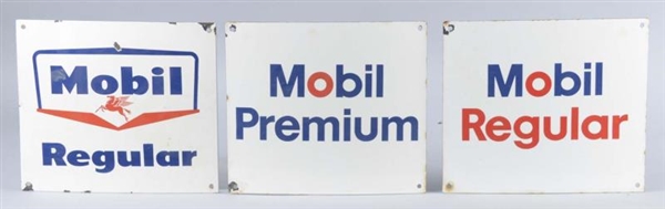 LOT OF 3: MOBIL PUMP PLATE SIGNS                  