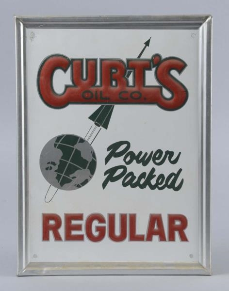 CURTS POWER PACKED REGULAR EMBOSSED TIN SIGN     
