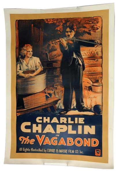 CHARLIE CHAPLIN "THE VAGABOND" MOVIE POSTER.      