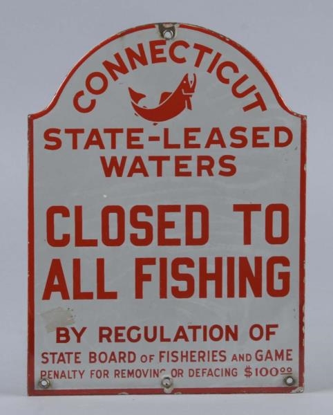 CONNECTICUT CLOSED TO ALL FISHING DIECUT SIGN     