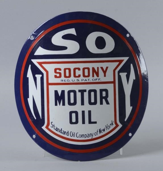 SOCONY MOTOR OIL CURVED PORCELAIN SIGN            
