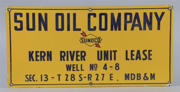 SUNOCO WELL NUMBER PORCELAIN SIGN                 