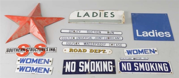 LOT OF 14:  ADVERTISING AND REST ROOM SIGNS       