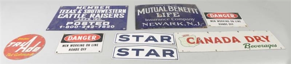 LOT OF 8: PORCELAIN ADVERTISING SIGNS             