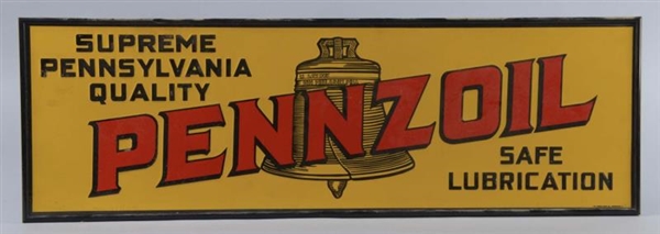 PENNZOIL SAFE LUBRICATION EMBOSSED TIN SIGN       