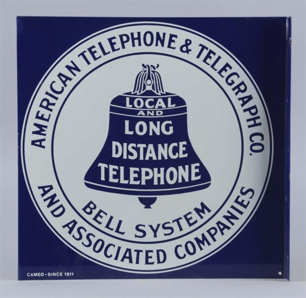 AMERICAN TELEPHONE PORCELAIN FLANGE SIGN          